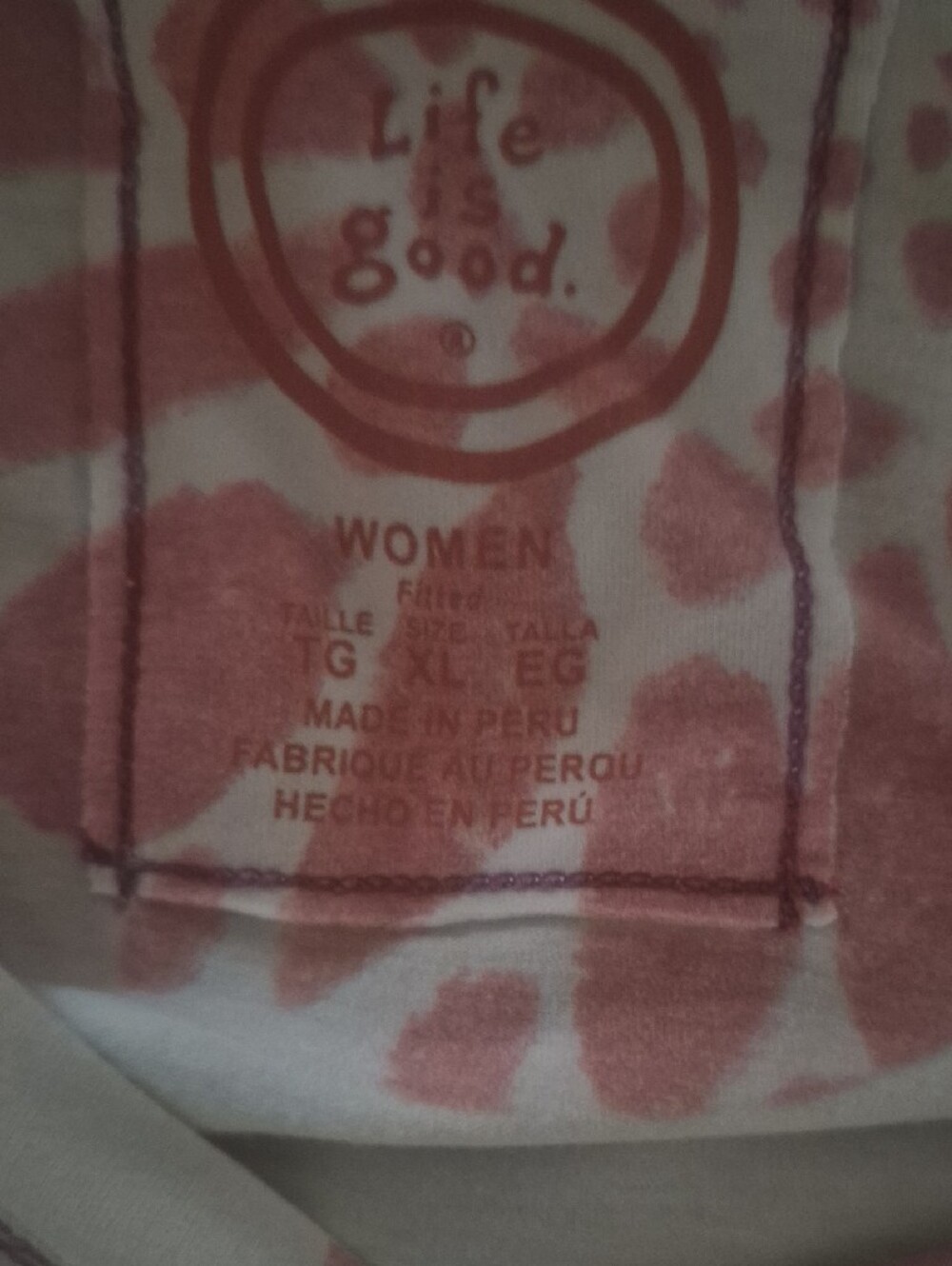 Life Is Good White Tee with Dusty Rose Floral Print - Picture 2 of 4